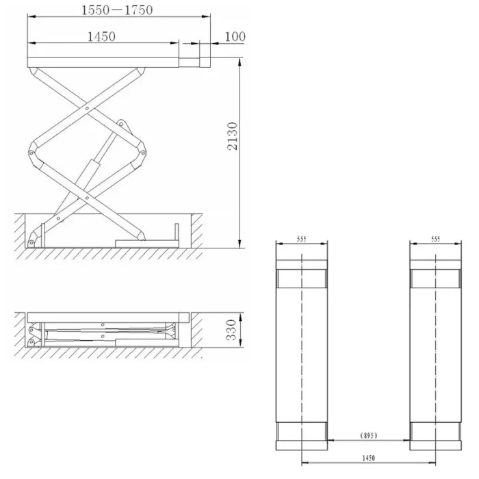 Pont-ciseaux-encastrable-levage-Plan-AL3632EF