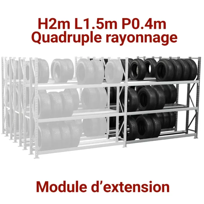 quadruple rayonnage pneu, epsivol rangement métallique mini rack pour pneu