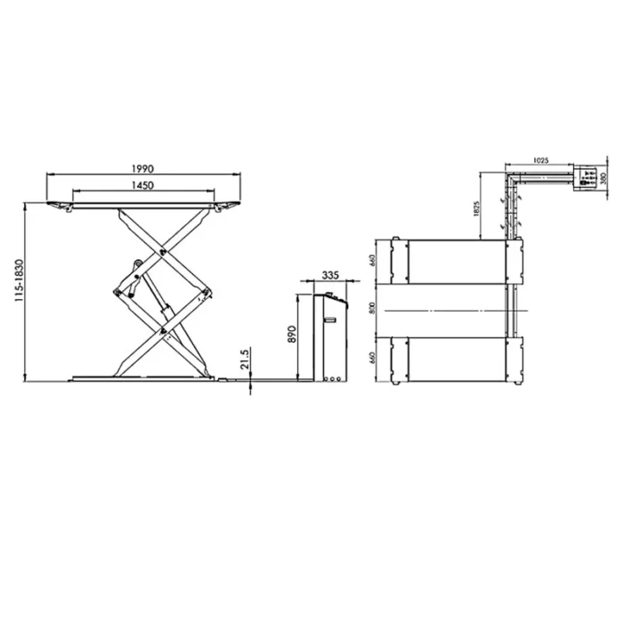 pont ciseaux mobile 3 tonnes , outillage garage pont AL3630